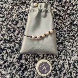 5 Pearl Freshwater Necklace White with Knots